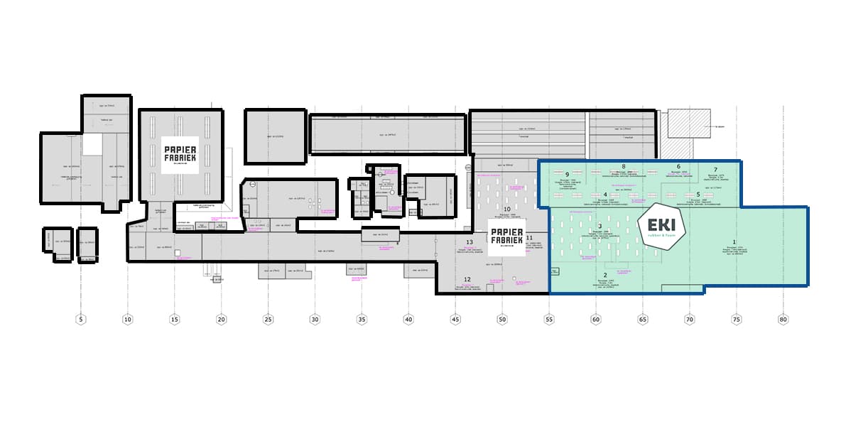 Plattegrond EKI en Papierfabriek Nijmegen